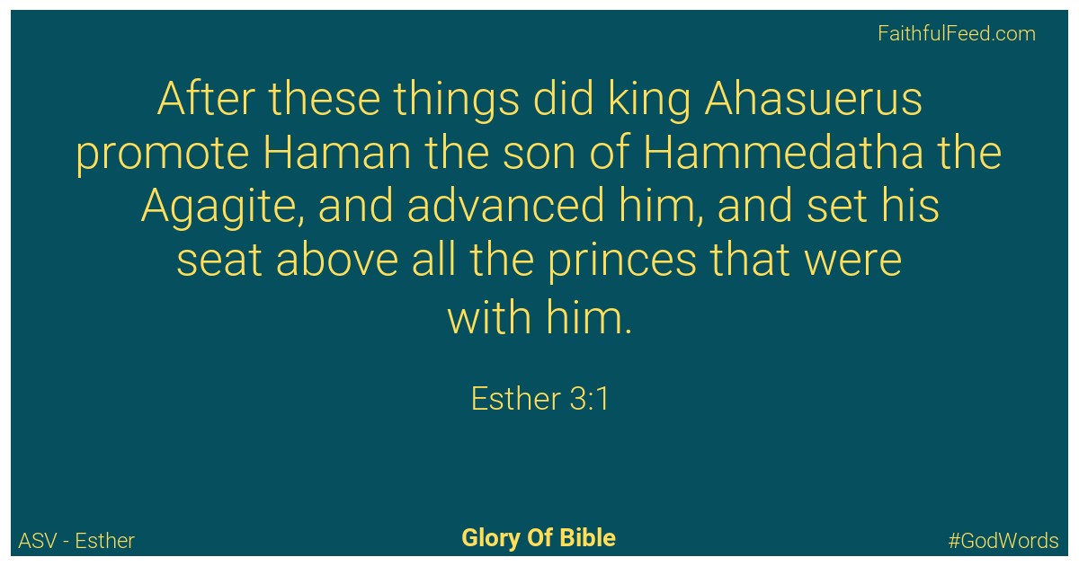 Esther 3:1 - Asv