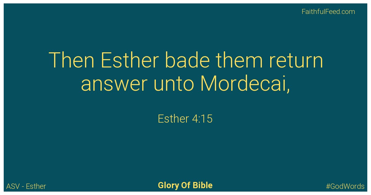 Esther 4:15 - Asv