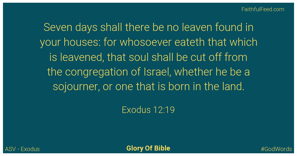 Exodus 12:19 - Asv