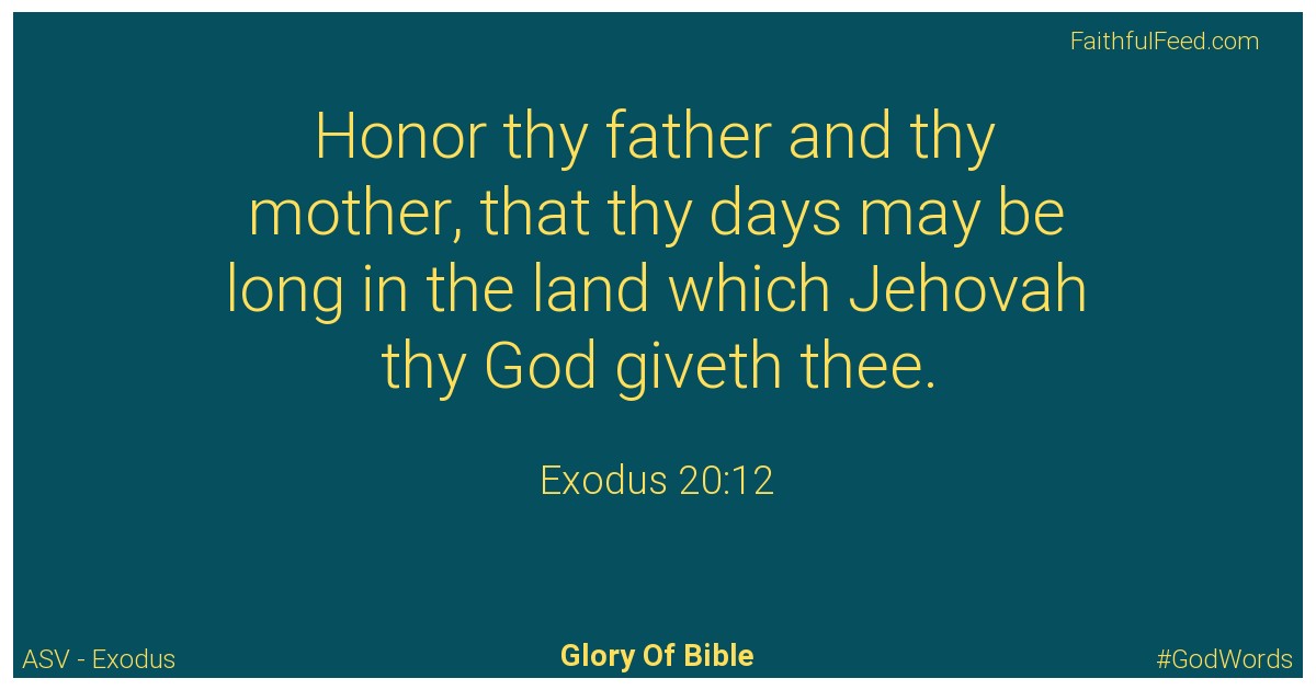 Exodus 20:12 - Asv