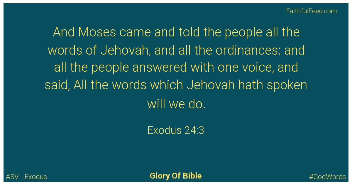Exodus 24:3 - Asv