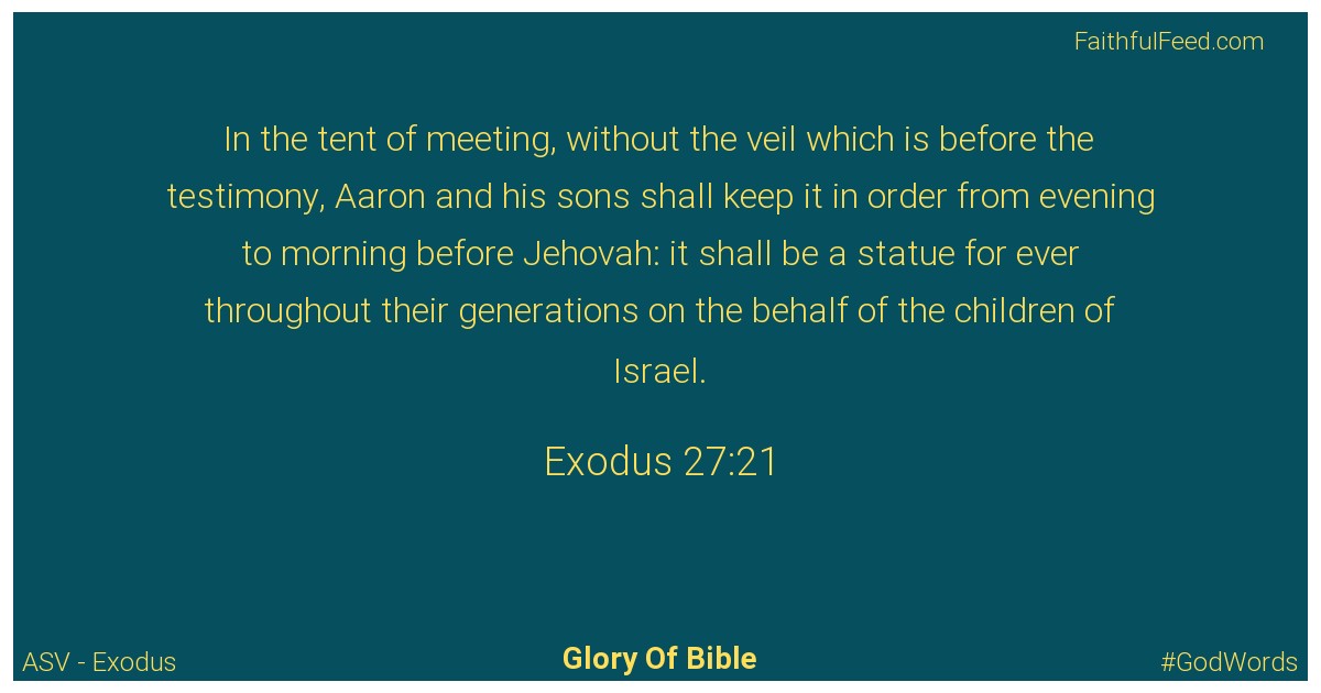 Exodus 27:21 - Asv