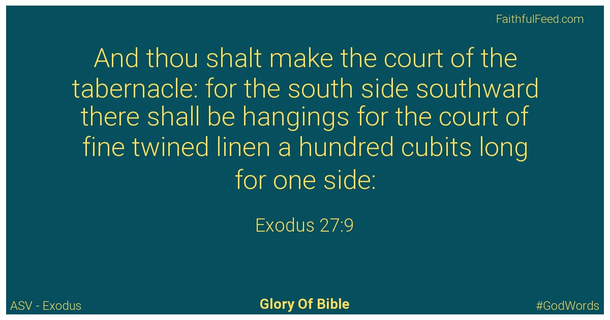 Exodus 27:9 - Asv