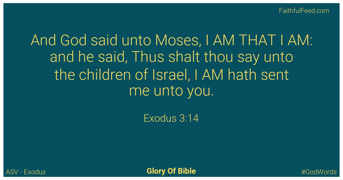 Exodus 3:14 - Asv
