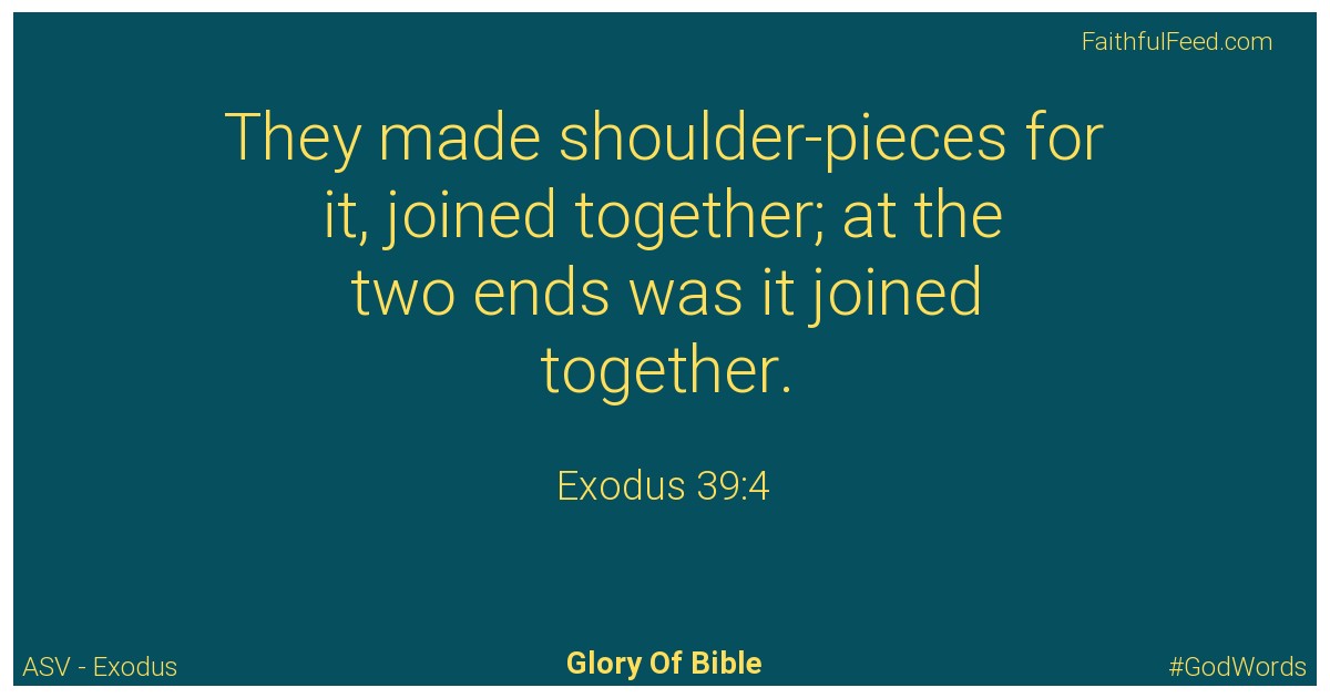 Exodus 39:4 - Asv