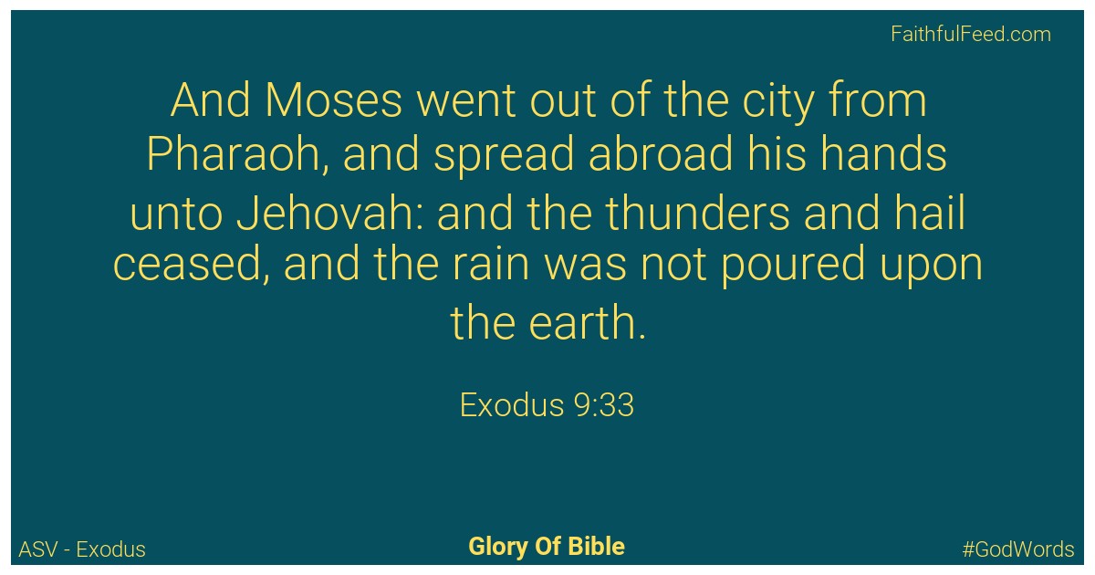 Exodus 9:33 - Asv