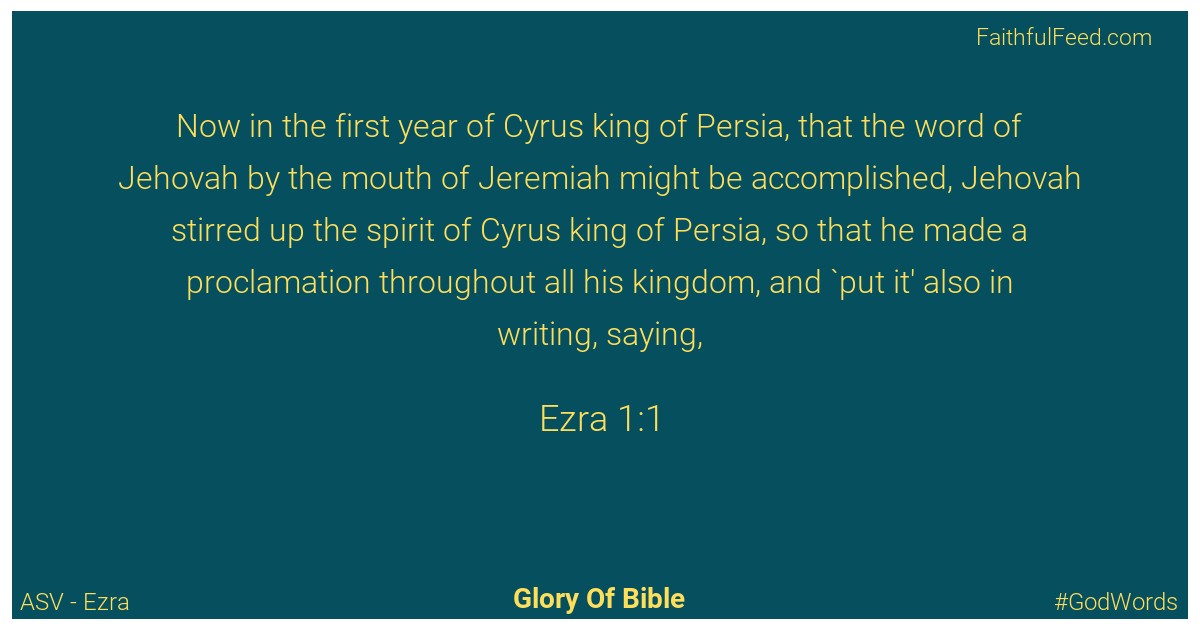 Ezra 1:1 - Asv