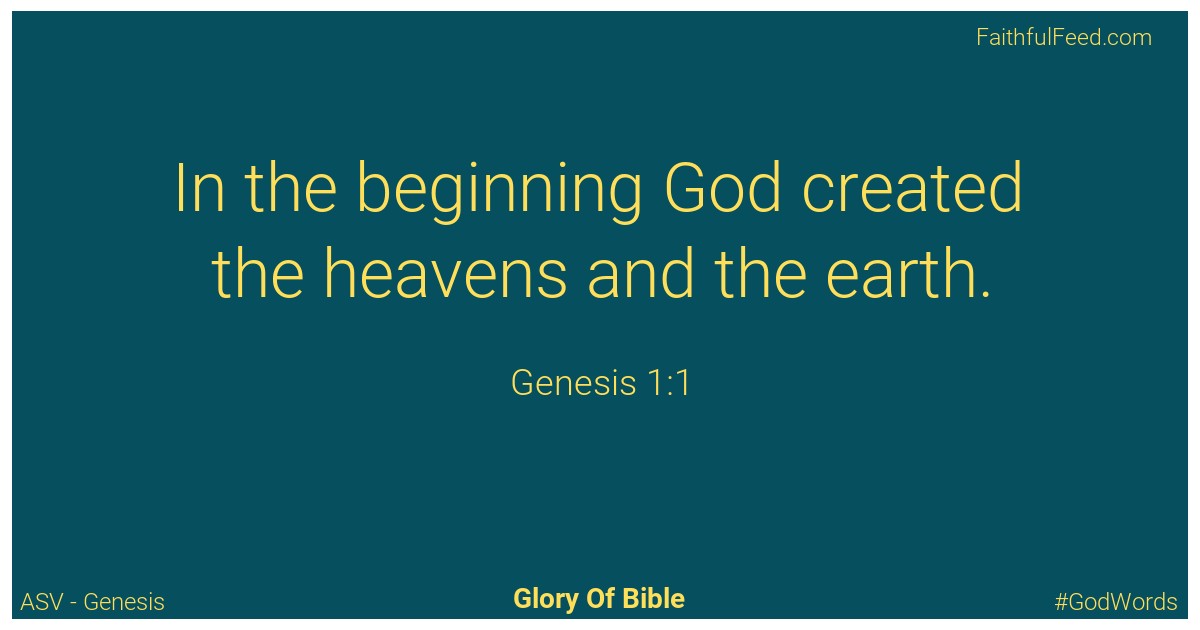 Genesis 1:1 - Asv