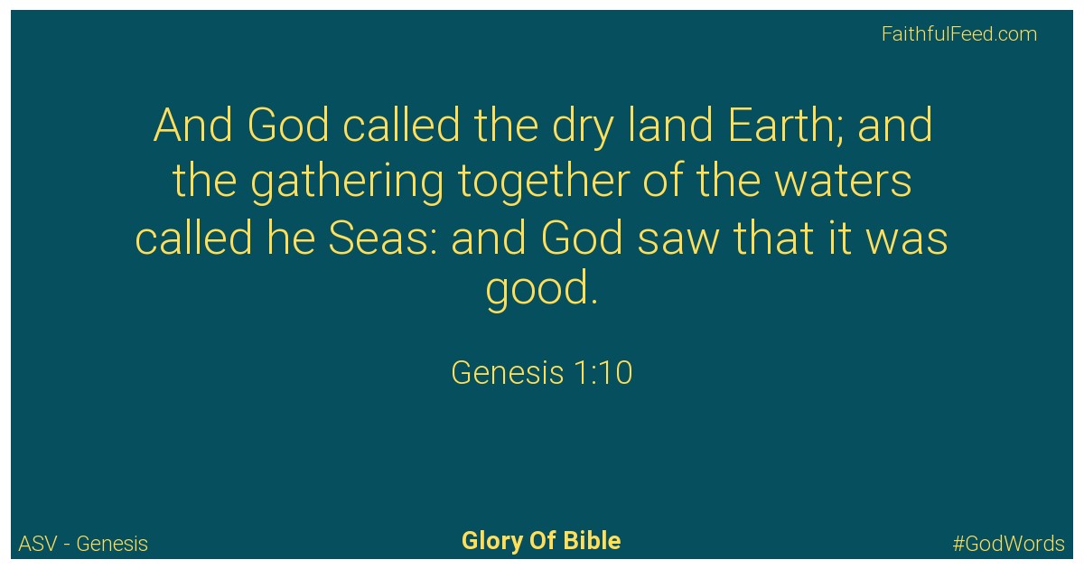 Genesis 1:10 - Asv