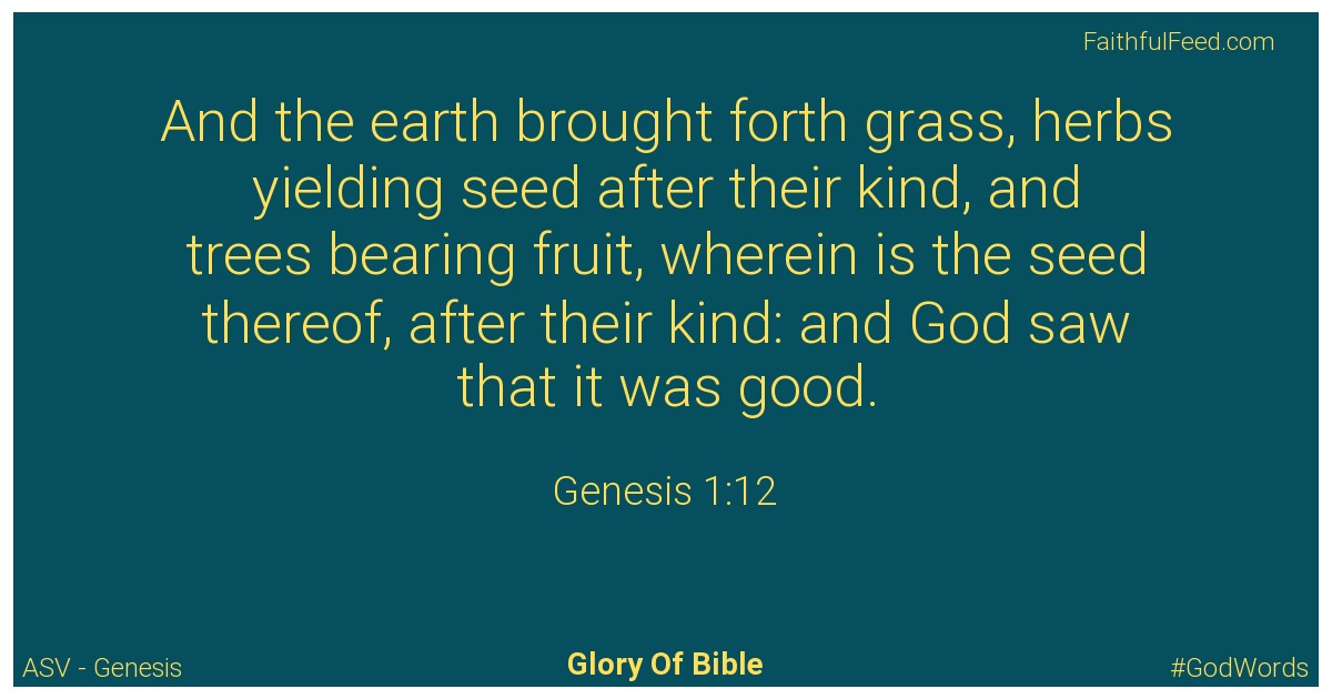 Genesis 1:12 - Asv