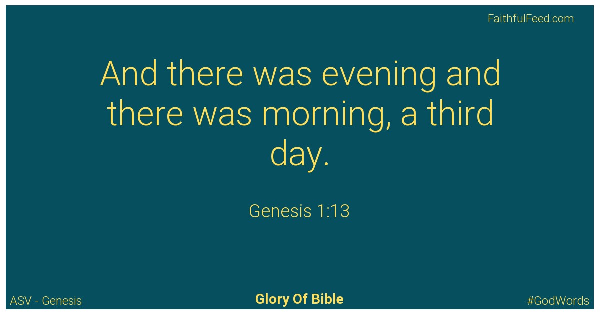 Genesis 1:13 - Asv