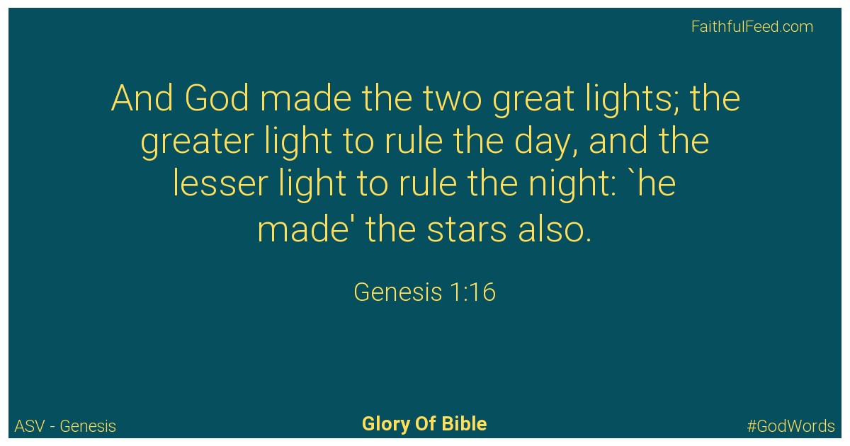 Genesis 1:16 - Asv