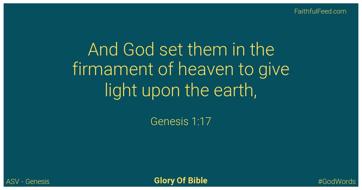 Genesis 1:17 - Asv