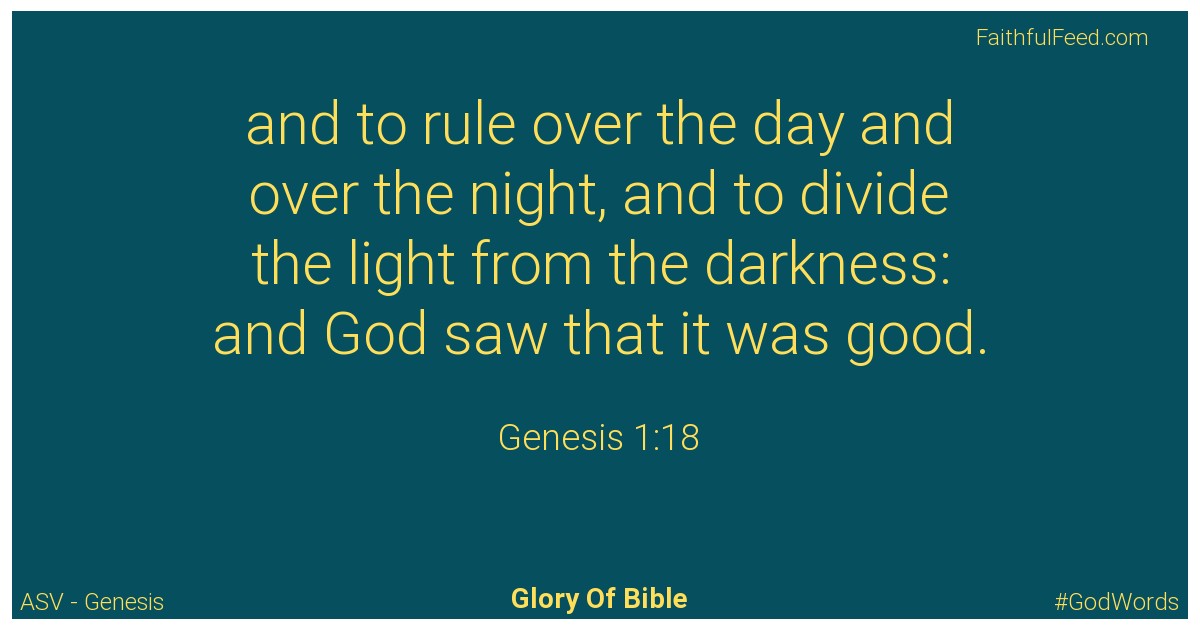 Genesis 1:18 - Asv