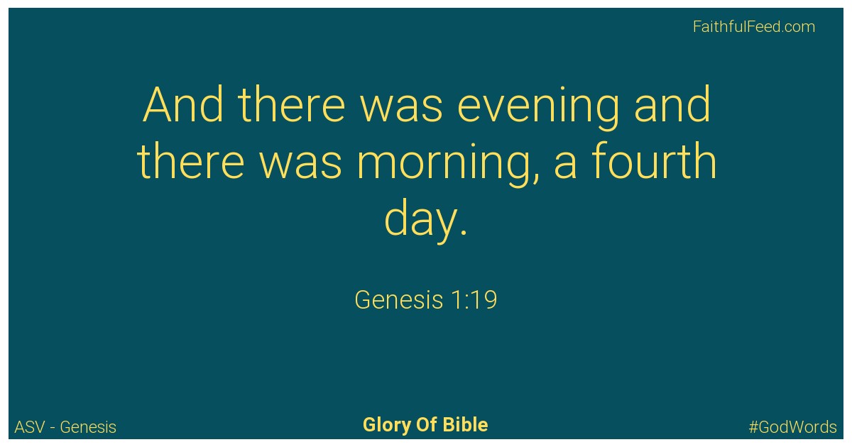 Genesis 1:19 - Asv