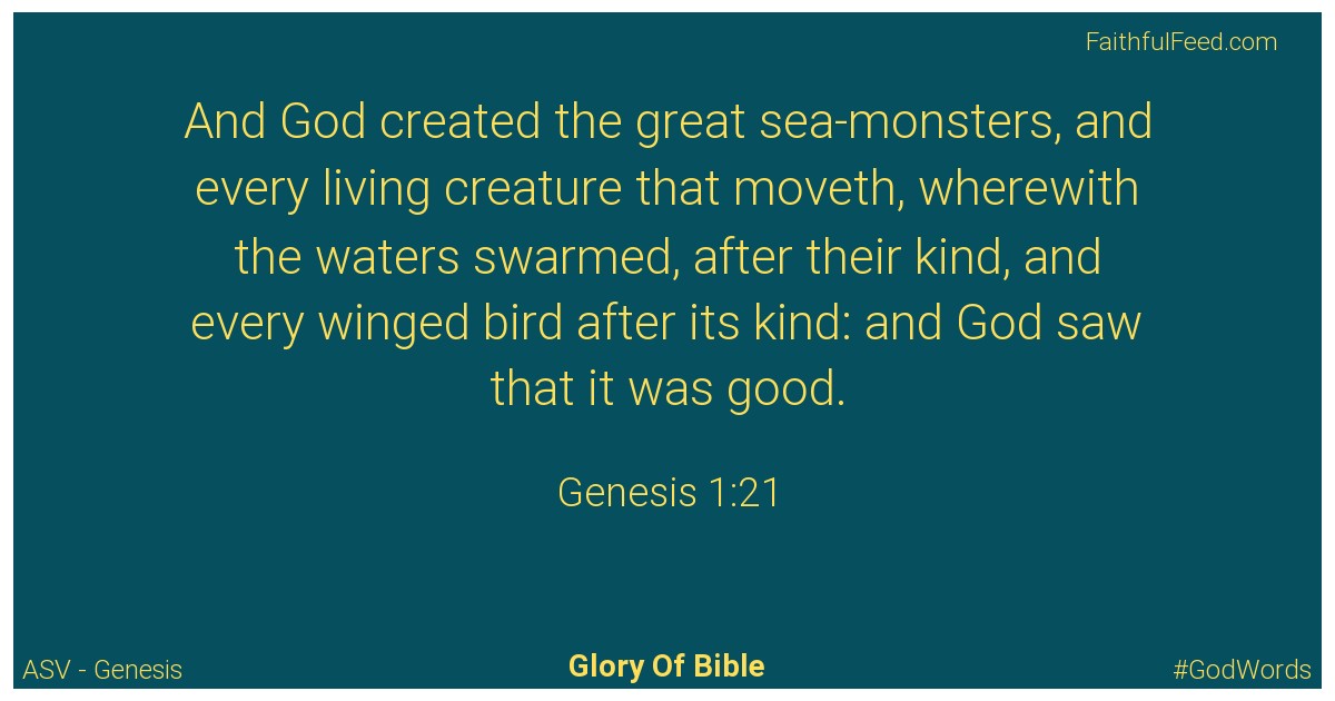 Genesis 1:21 - Asv