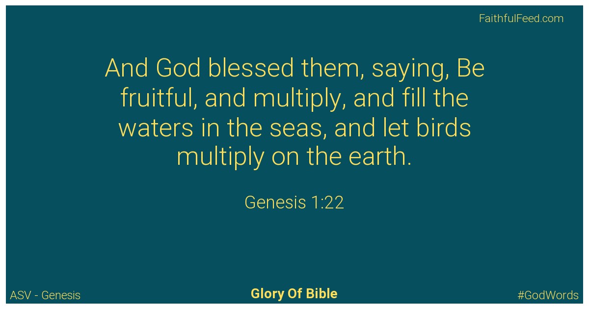 Genesis 1:22 - Asv