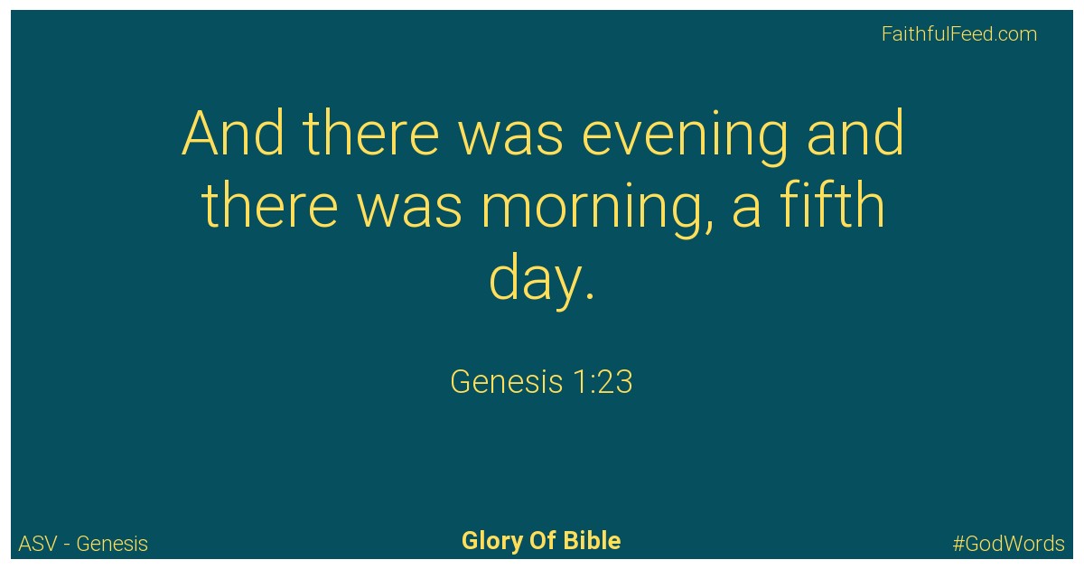 Genesis 1:23 - Asv