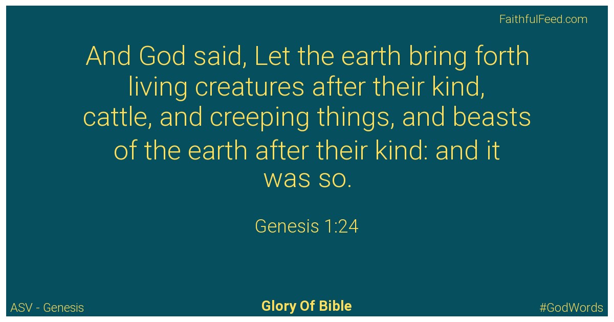 Genesis 1:24 - Asv