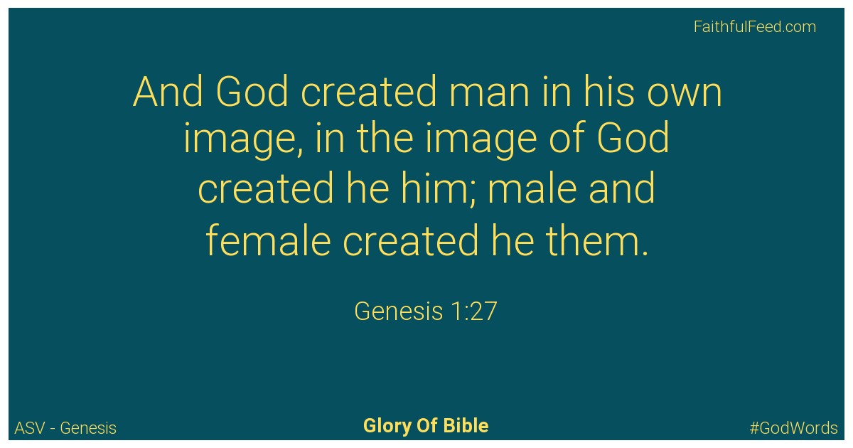 Genesis 1:27 - Asv