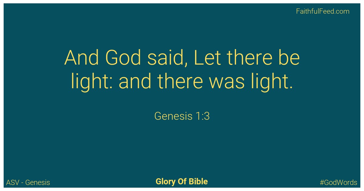 Genesis 1:3 - Asv