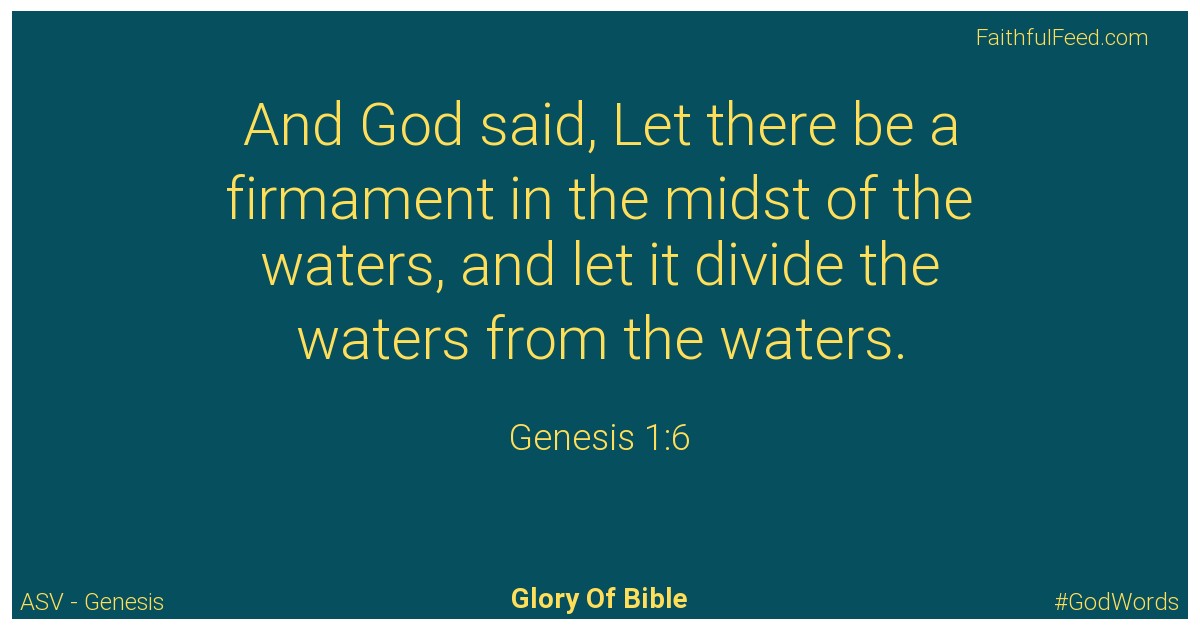 Genesis 1:6 - Asv