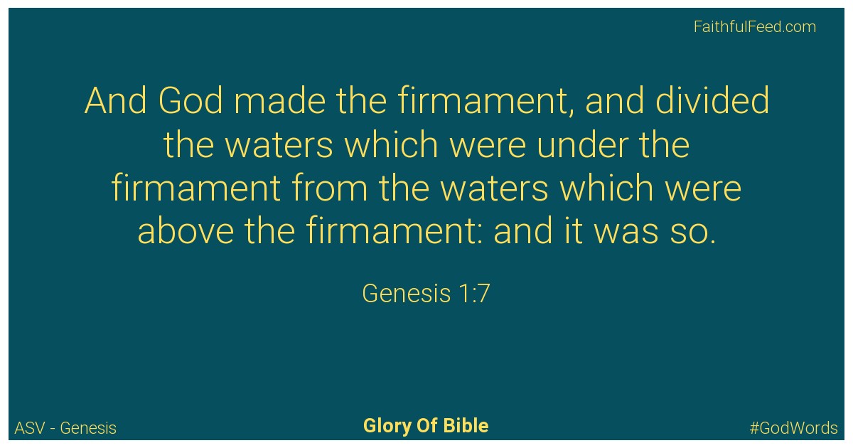 Genesis 1:7 - Asv