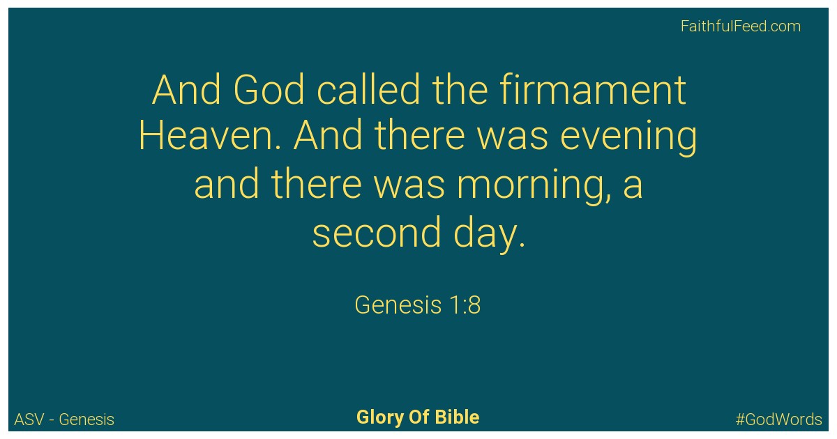 Genesis 1:8 - Asv