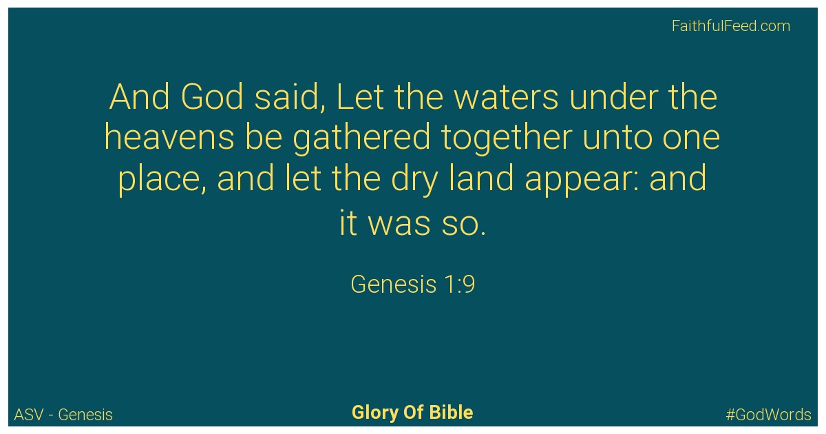 Genesis 1:9 - Asv
