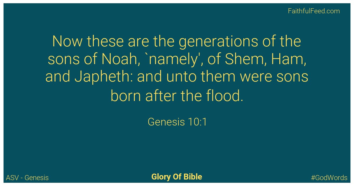 Genesis 10:1 - Asv