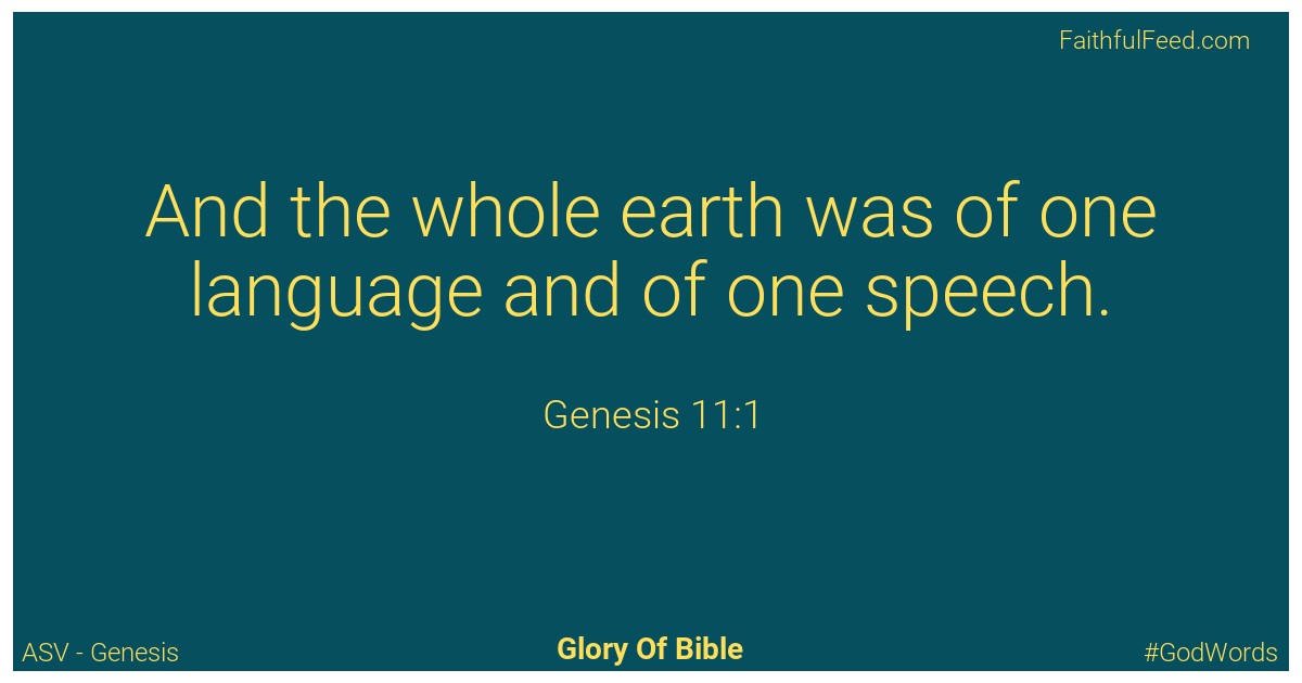 Genesis 11:1 - Asv