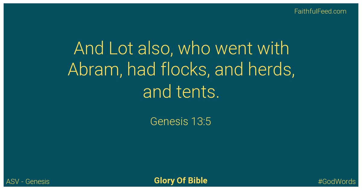 Genesis 13:5 - Asv