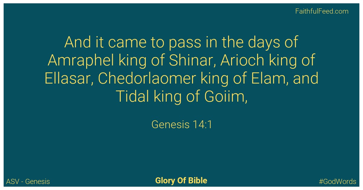 Genesis 14:1 - Asv
