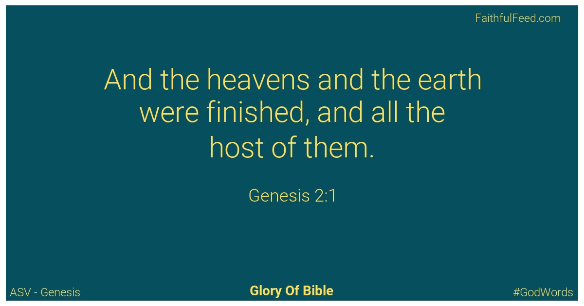 Genesis 2:1 - Asv
