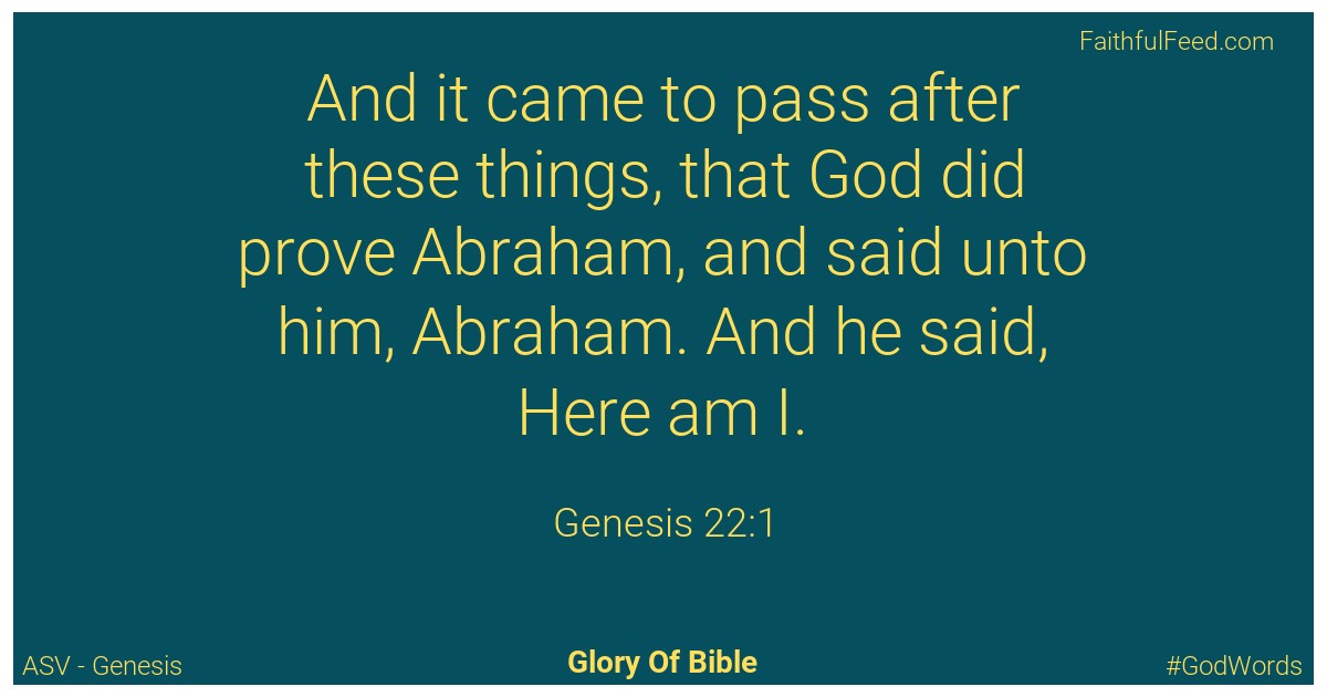 Genesis 22:1 - Asv