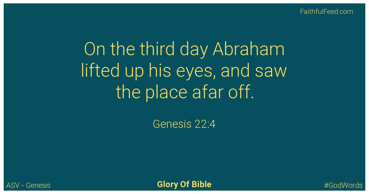 Genesis 22:4 - Asv