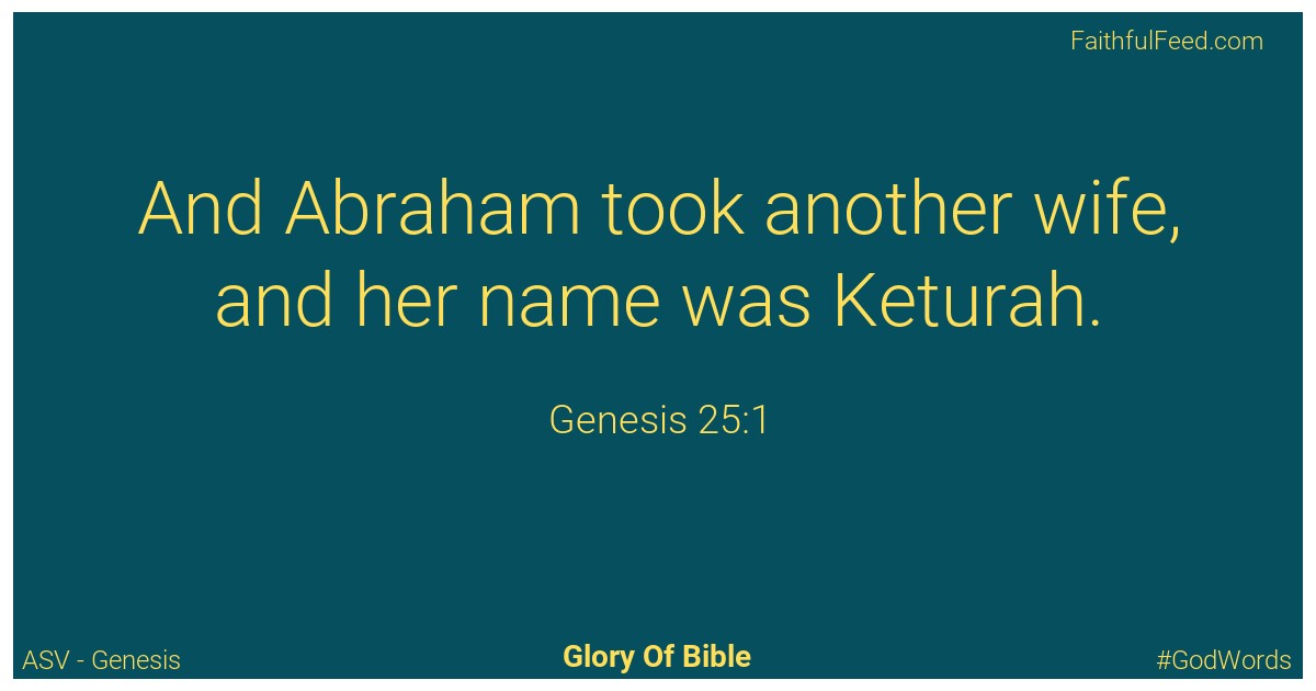 Genesis 25:1 - Asv