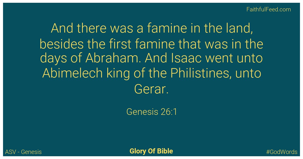 Genesis 26:1 - Asv