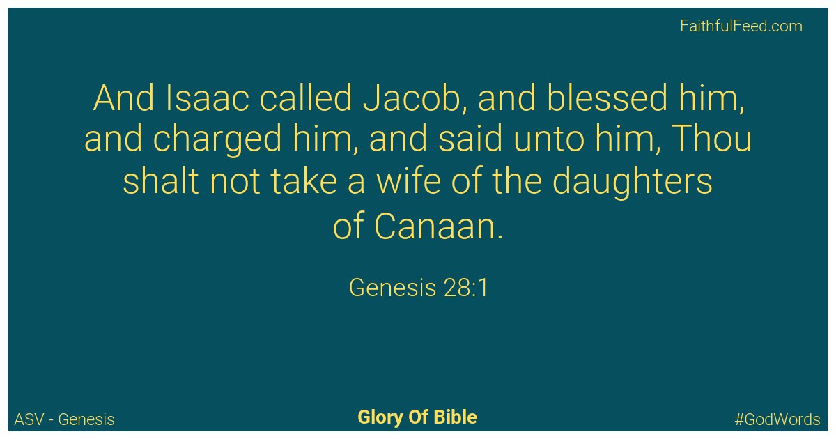 Genesis 28:1 - Asv
