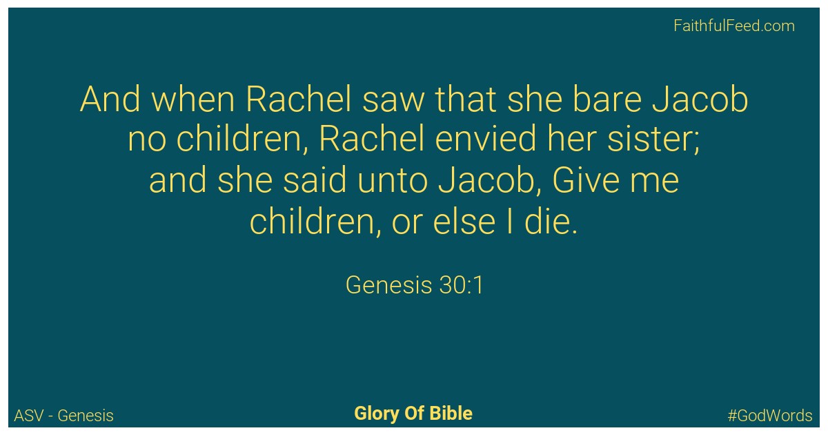 Genesis 30:1 - Asv