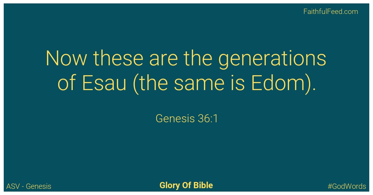 Genesis 36:1 - Asv