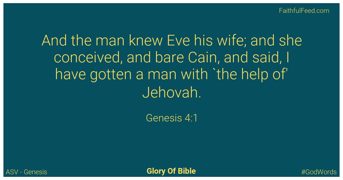 Genesis 4:1 - Asv