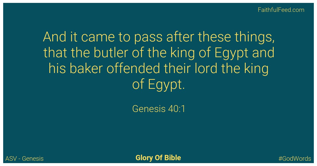 Genesis 40:1 - Asv