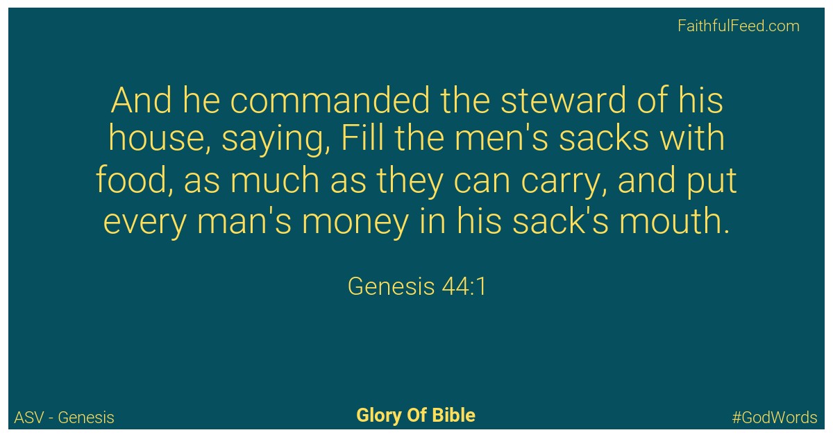 Genesis 44:1 - Asv