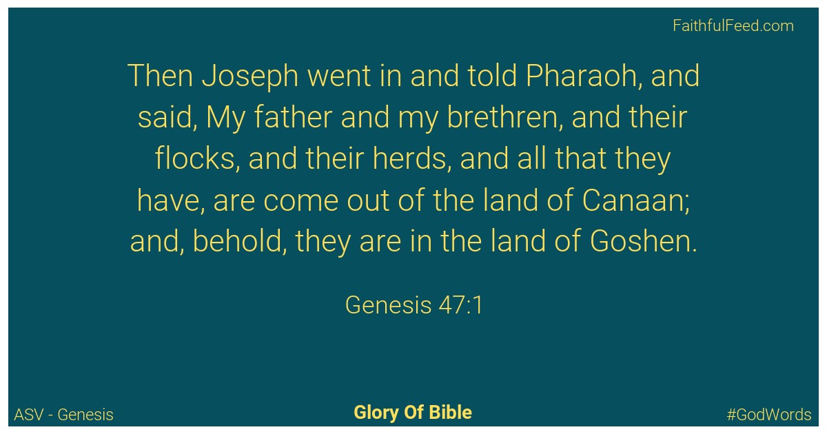 Genesis 47:1 - Asv