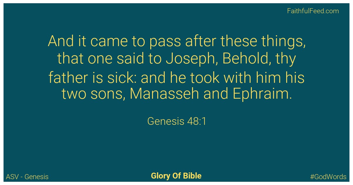 Genesis 48:1 - Asv