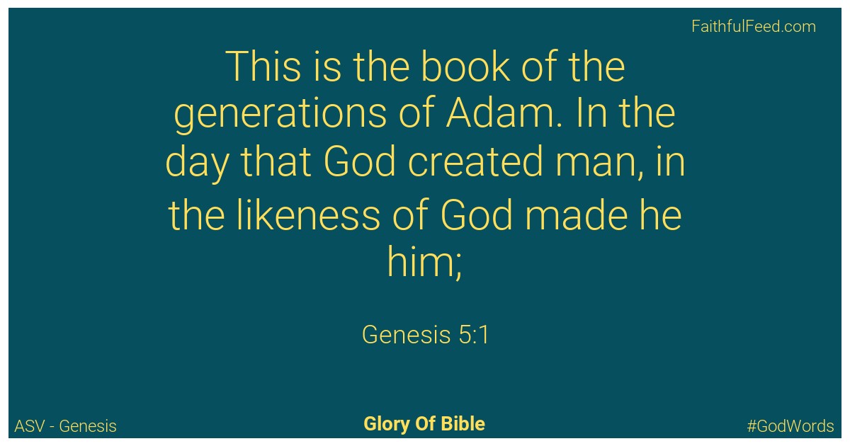 Genesis 5:1 - Asv