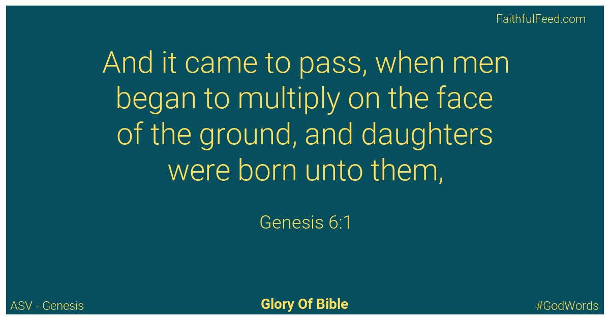 Genesis 6:1 - Asv