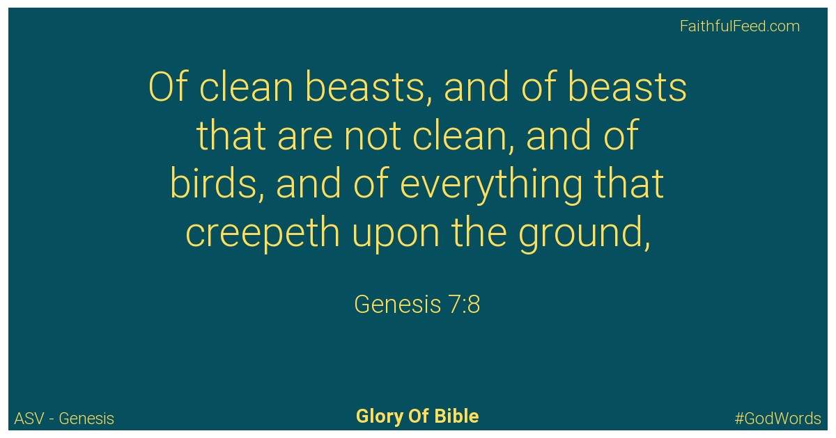 Genesis 7:8 - Asv