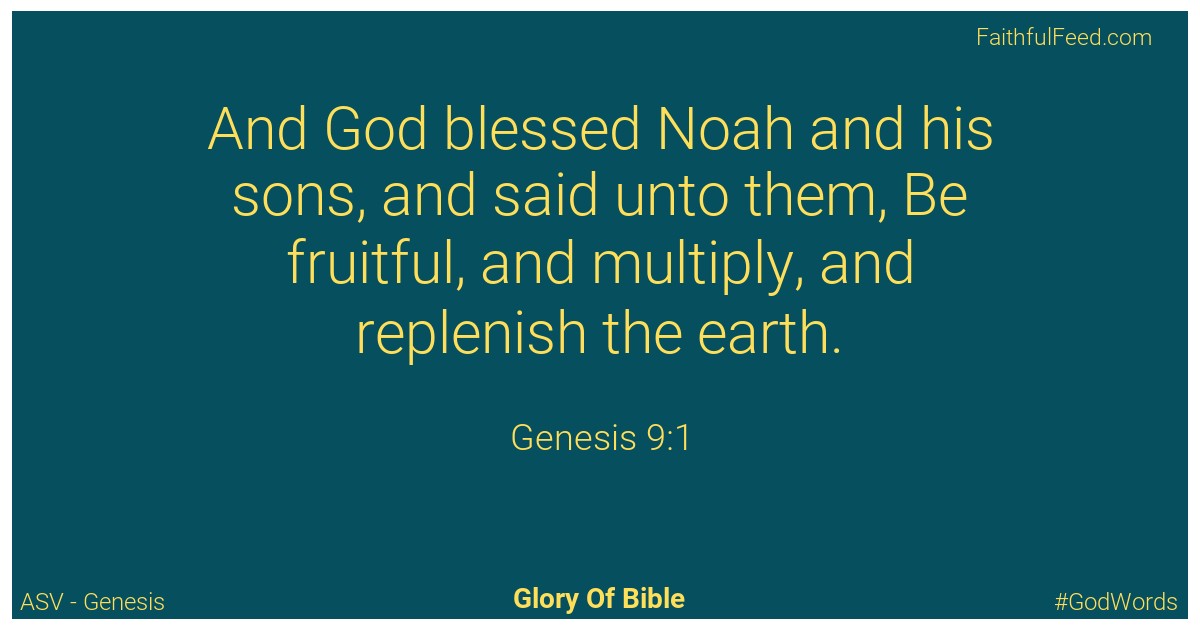 Genesis 9:1 - Asv